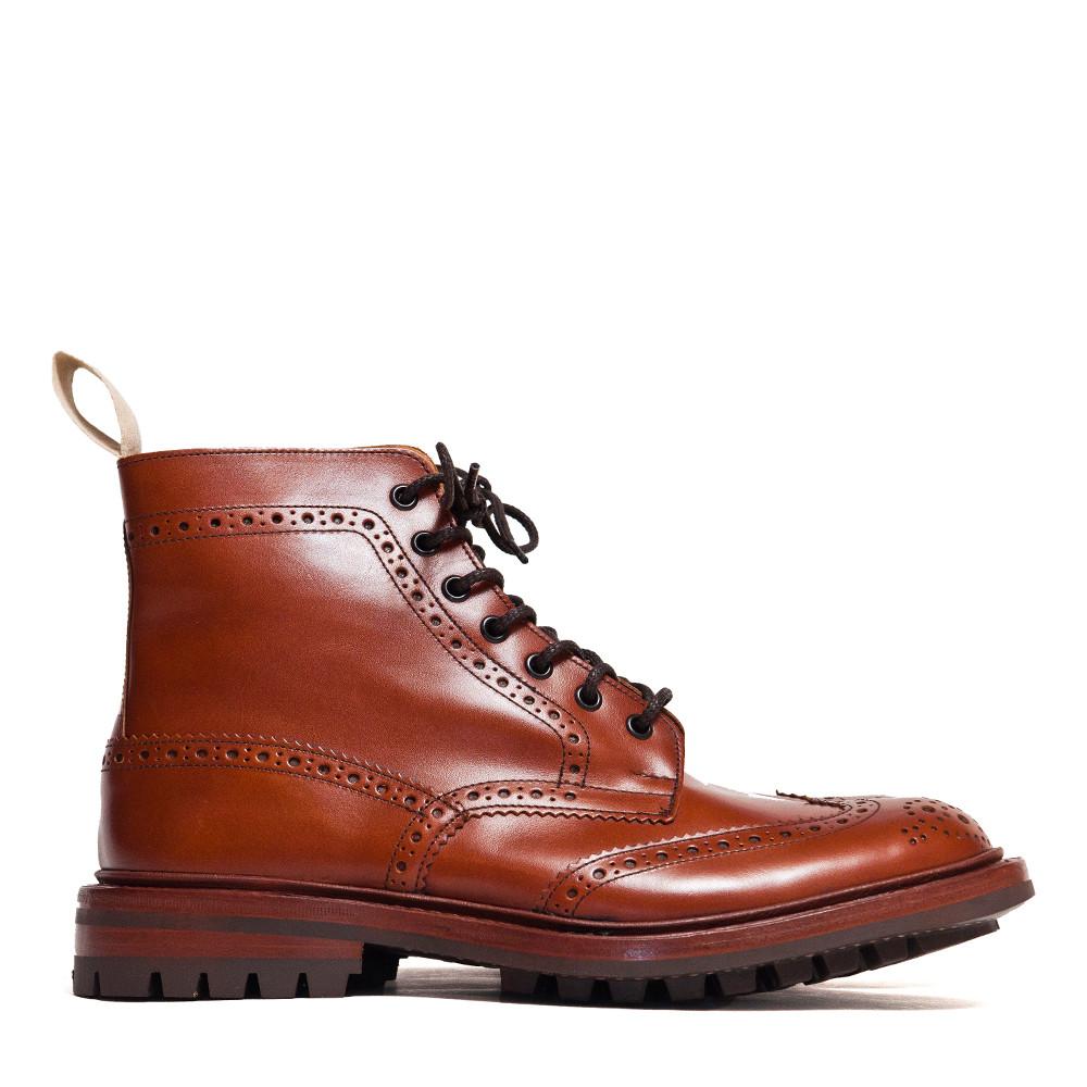 Tricker's * lost & found Marron Leather Commando Sole Stow Boot at shoplostfound in Toronto, profile