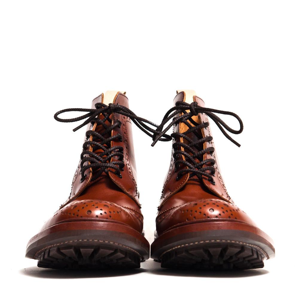 Tricker's * lost & found Marron Leather Commando Sole Stow Boot at shoplostfound in Toronto, front
