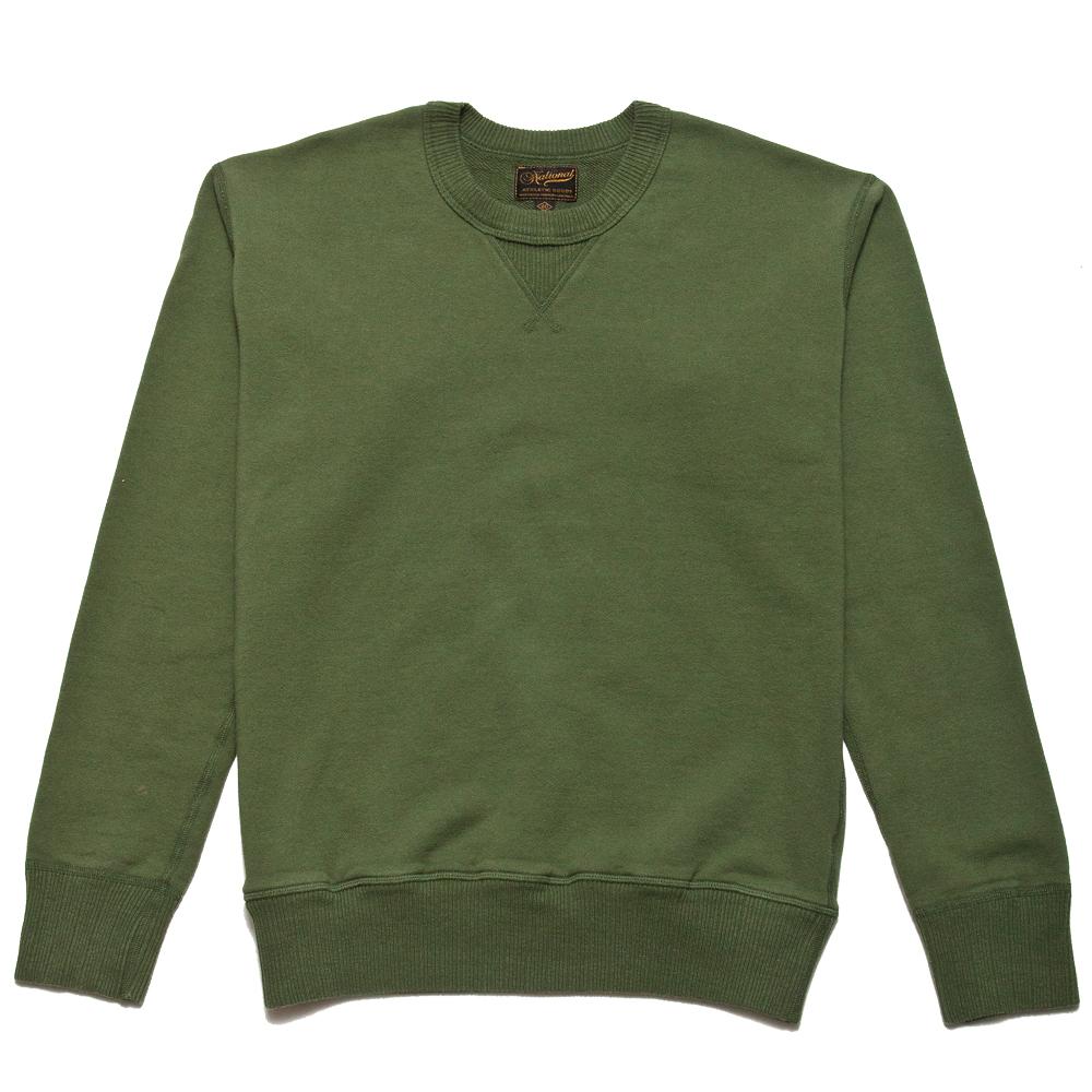 National Athletic Goods Aged Olive Single V Warmup at shoplostfound, front