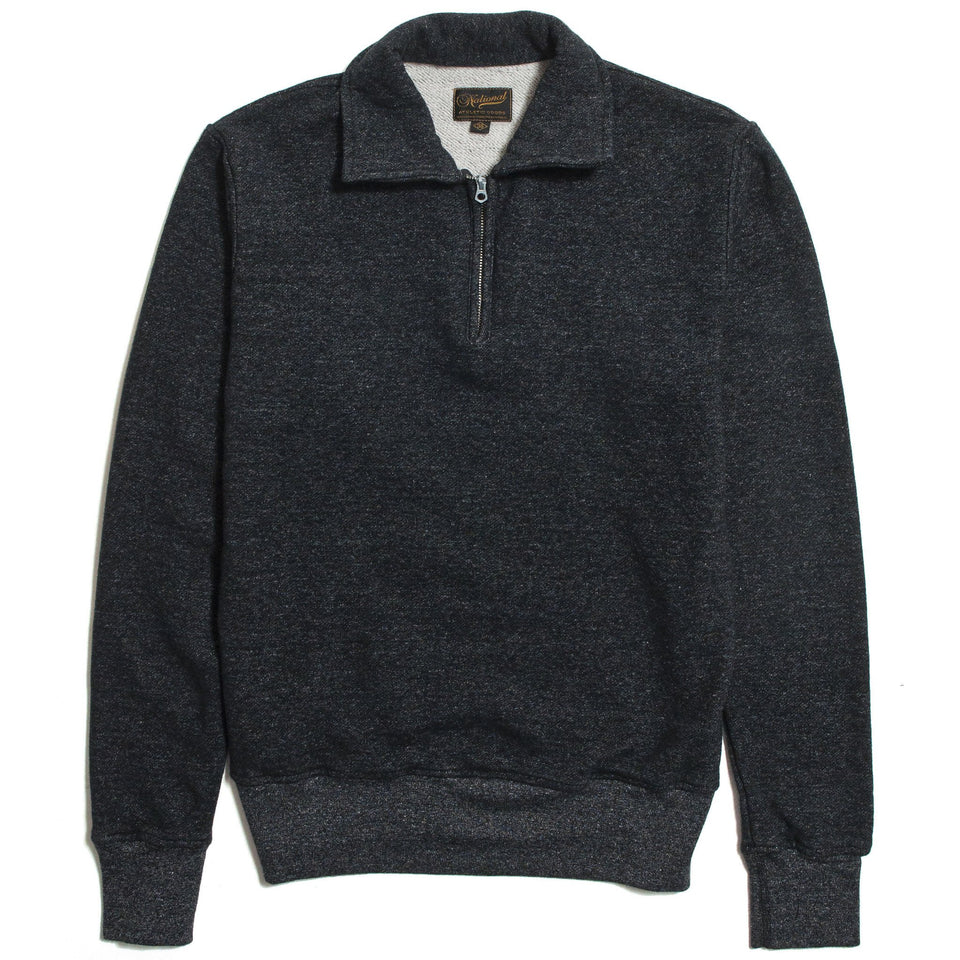 National Athletic Goods 1/4 Zip Campus in Black at shoplostfound in Toronto, front