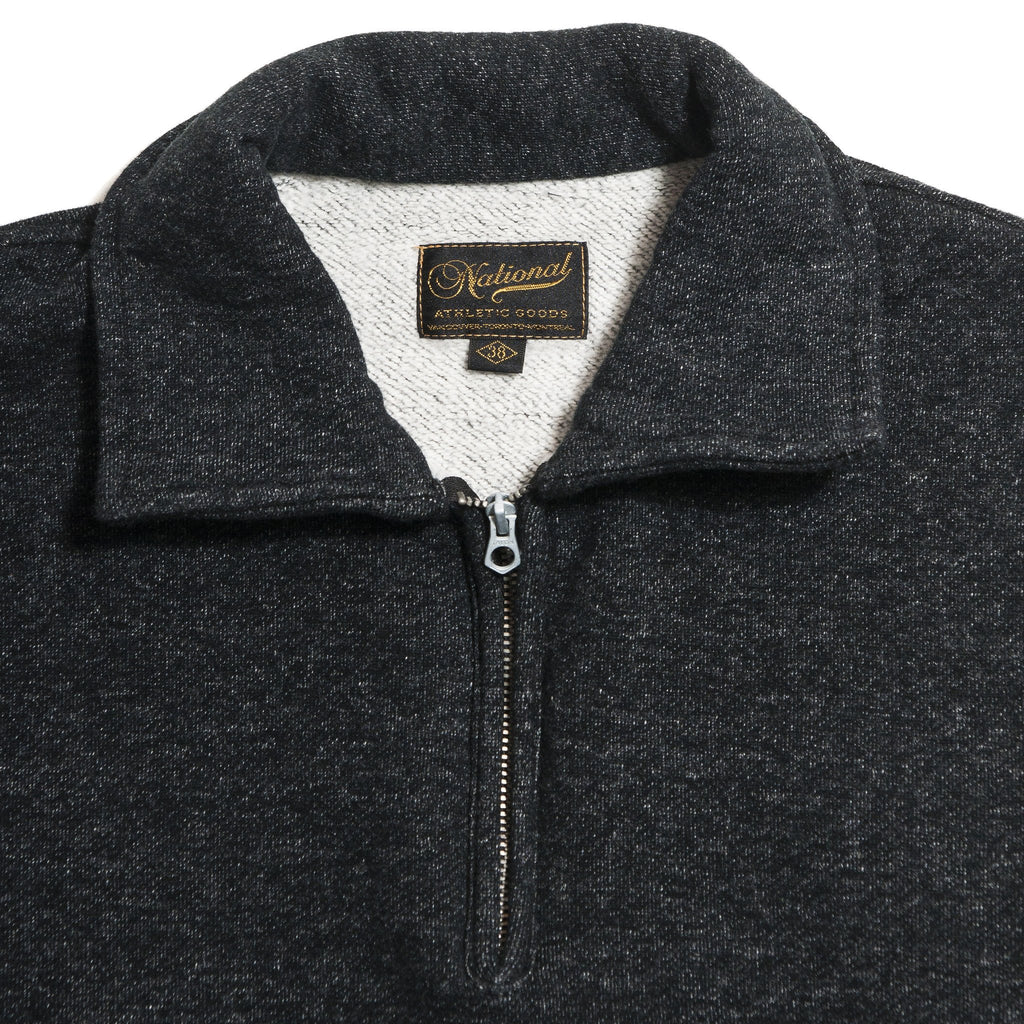 National Athletic Goods 1/4 Zip Campus in Black at shoplostfound in Toronto, collar