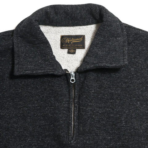 National Athletic Goods 1/4 Zip Campus in Black at shoplostfound in Toronto, front