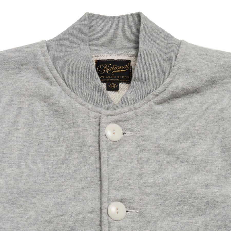 National Athletic Goods Stadium Jacket Light Grey at shoplostfound in Toronto, collar