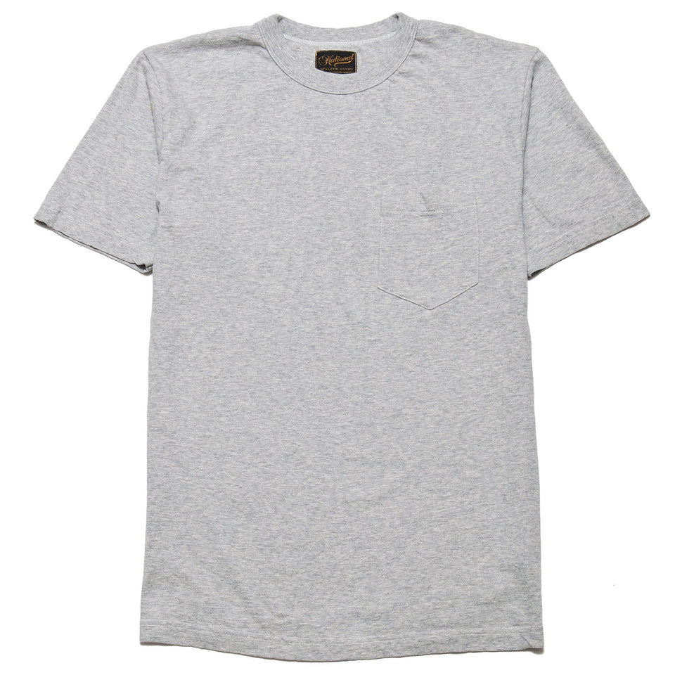 National Athletic Goods Pocket Tee Ash Grey at shoplostfound, front