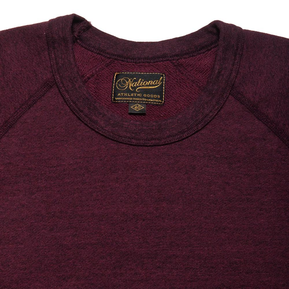 National Athletic Goods Raglan Warm Up Mock Twist Jersey Burgundy at shoplostfound, neck
