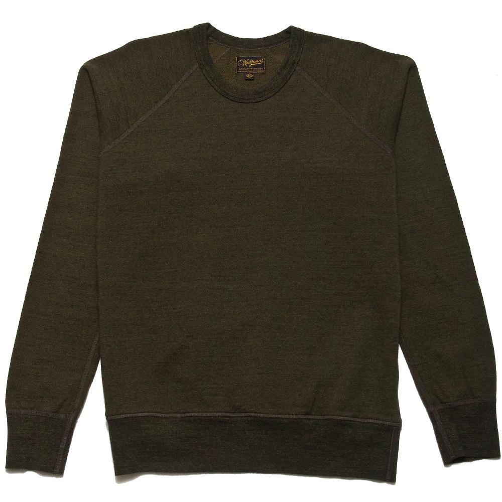 National Athletic Goods Raglan Warm Up Mock Twist Jersey Olive at shoplostfound, front