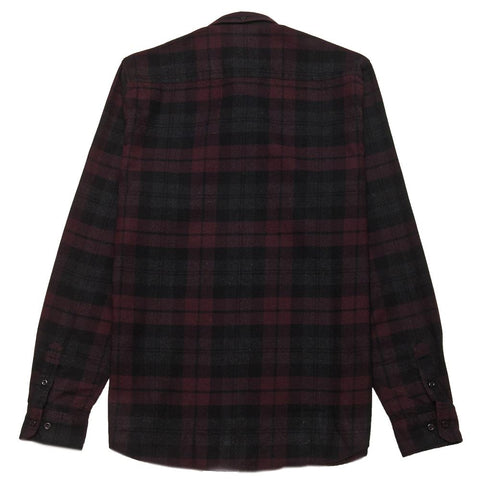 Norse Projects Anton Flannel Check Eggplant Brown at shoplostfound, front