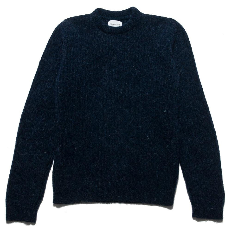 Norse Projects Arild Brushed Alpaca Navy at shoplostfound, front
