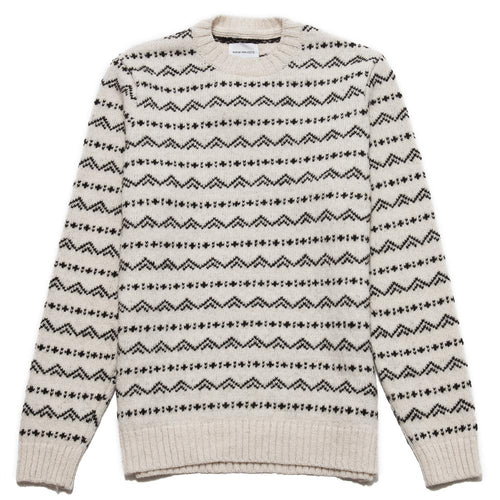 Norse Projects Arild Rough Fair Isle Ecru at shoplostfound, front