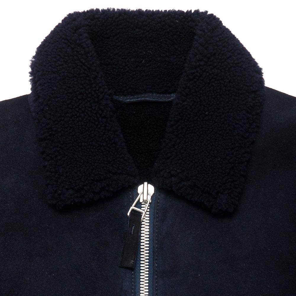 Norse Projects Elliot Shearling Navy at shoplostfound, neck