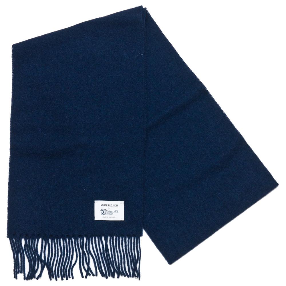 Norse Projects Johnstons Wool Scarf Navy at shoplostfound, out