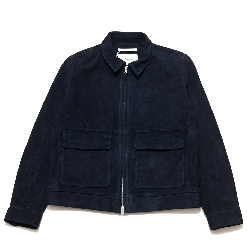 Norse Projects Tyge Suede Navy at shoplostfound, front