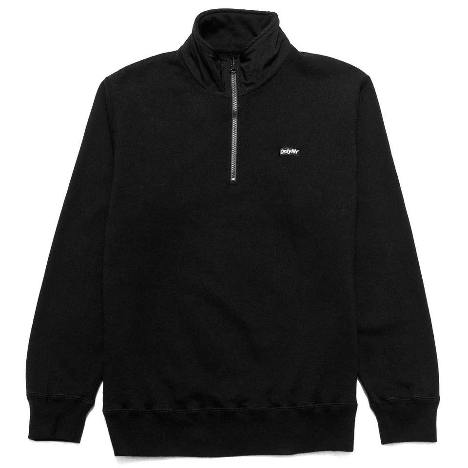 Only NY Logo Quarter Zip Pullover Black at shoplostfound, front