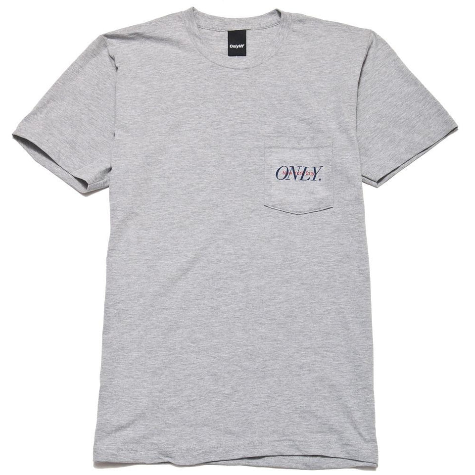 Only NY Midtown Pocket T-Shirt Heather Grey at shoplostfound, front