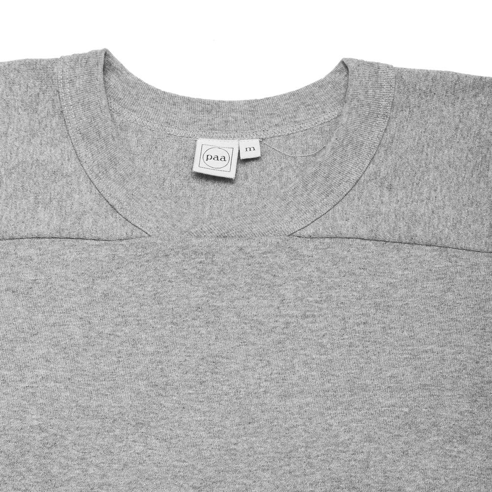 PAA Long Sleeve Football Tee Heather Grey at shoplostfound, neck
