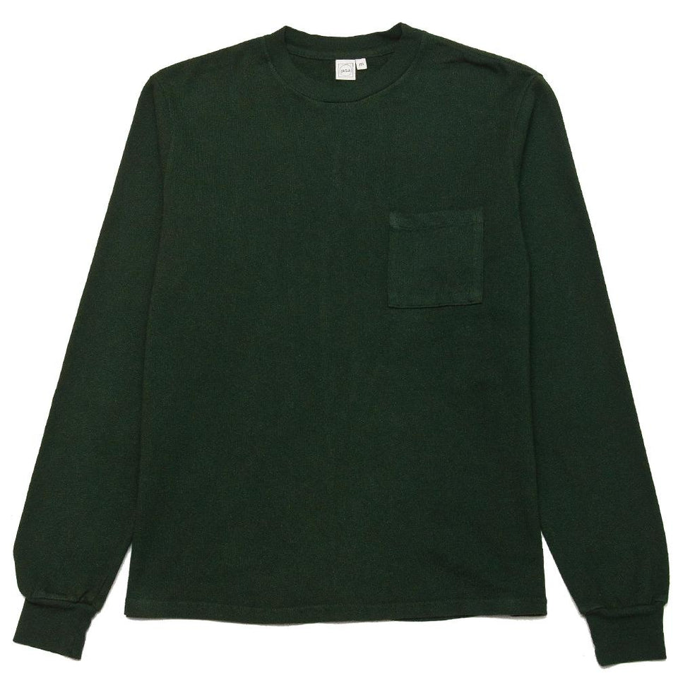 PAA Long Sleeve Pocket Tee Deep Forest at shoplostfound, front