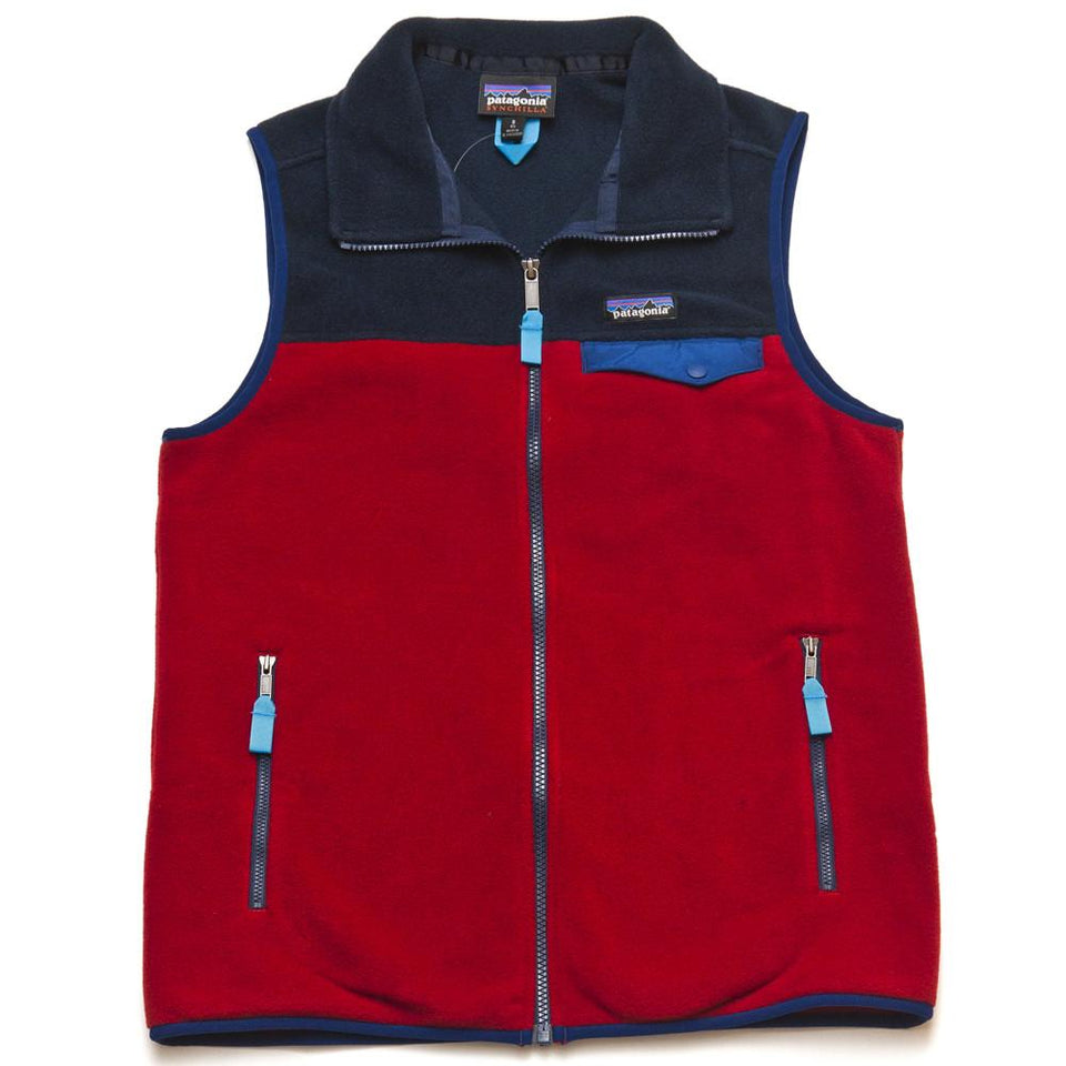 Patagonia Lightweight Synchilla Snap-T Vest Classic Red/Navy Blue