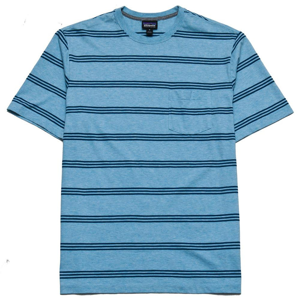 Patagonia Squeaky Clean Pocket Tee Cuban Blue at shoplostfound, front