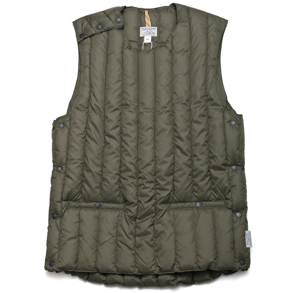 Rocky Mountain Featherbed Six Month Pullover Vest Olive at shoplostfound, front