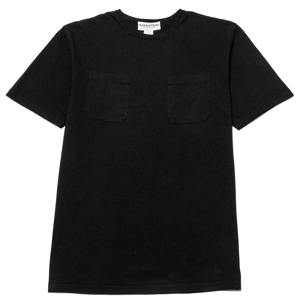 Sassafras Chop Corner D Pocket Shirt Black at shoplostfound, front