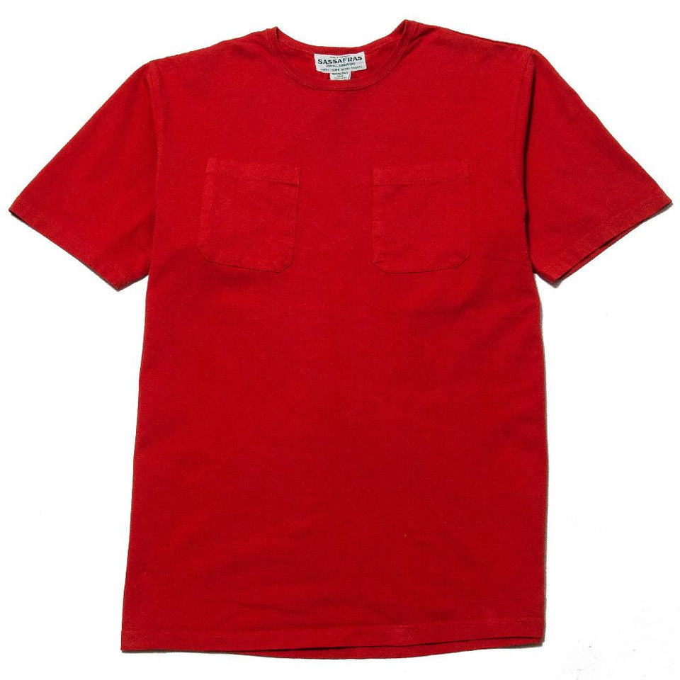 Sassafras Chop Corner D Pocket Shirt Red at shoplostfound, front
