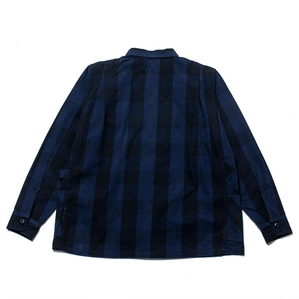 Sassafras Gardener Half Shirt Buffalo Plaid Blue at shoplostfound, back