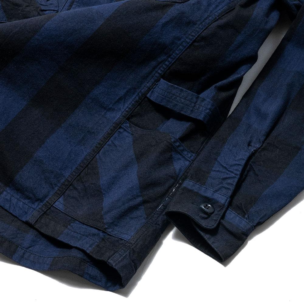 Sassafras Gardener Half Shirt Buffalo Plaid Blue at shoplostfound, cuff