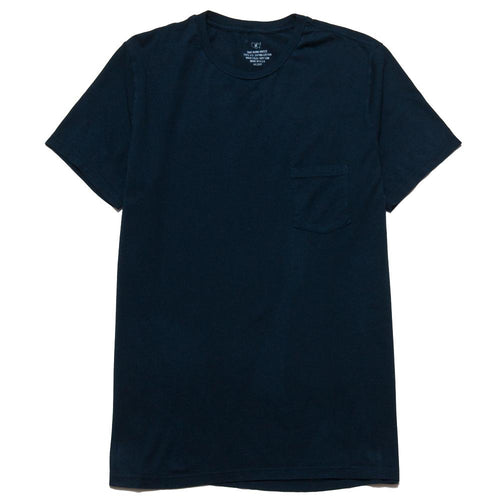 Save Khaki United S/S Supima Pocket Tee Navy at shoplostfound, front