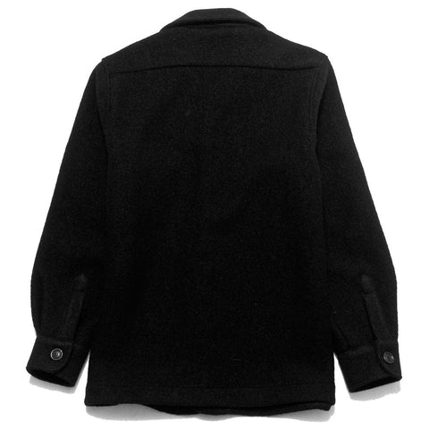 Schnayderman's Overshirt Notch Wool Crepe Black at shoplostfound, front