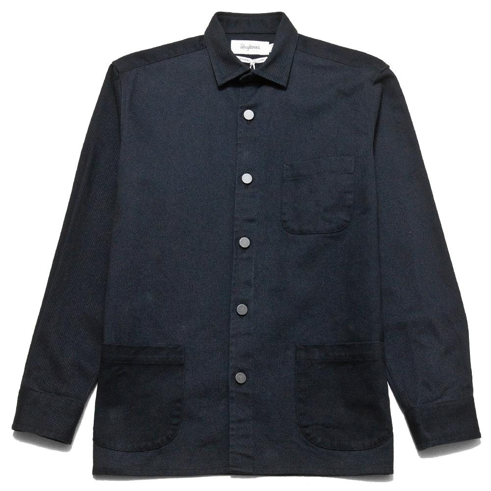 Schnayderman's Overshirt Twill One Dark Navy at shoplostfound, front