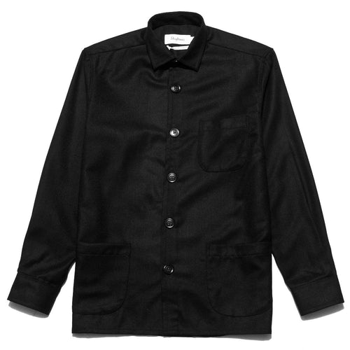 Schnayderman's Overshirt Virgin Wool Black at shoplostfound, front
