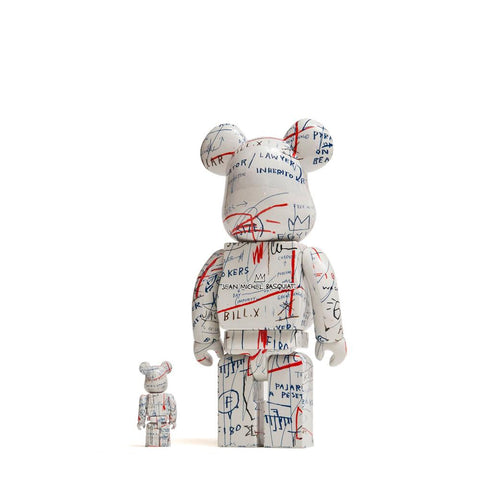 Medicom Toy x Jean-Michel Basquiat 100% + 400% Bearbrick at shoplostfound, front
