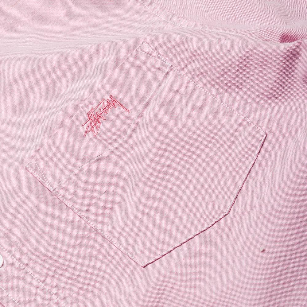 Stussy Classic Oxford Short Sleeve Shirt Pink at shoplostfound, pocket