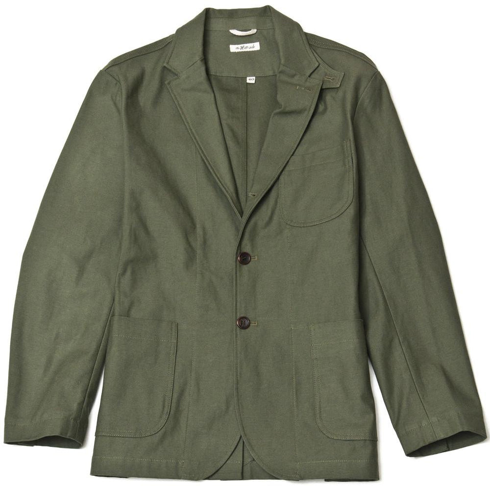The Hill-side JK1-341 Back Satin Chino Tailored Jacket Olive Drab