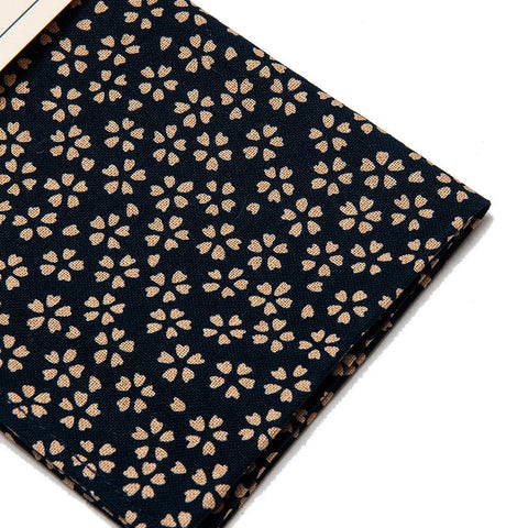 The Hill-Side Plum Blossom Print Pocket Square Navy at shoplostfound, front