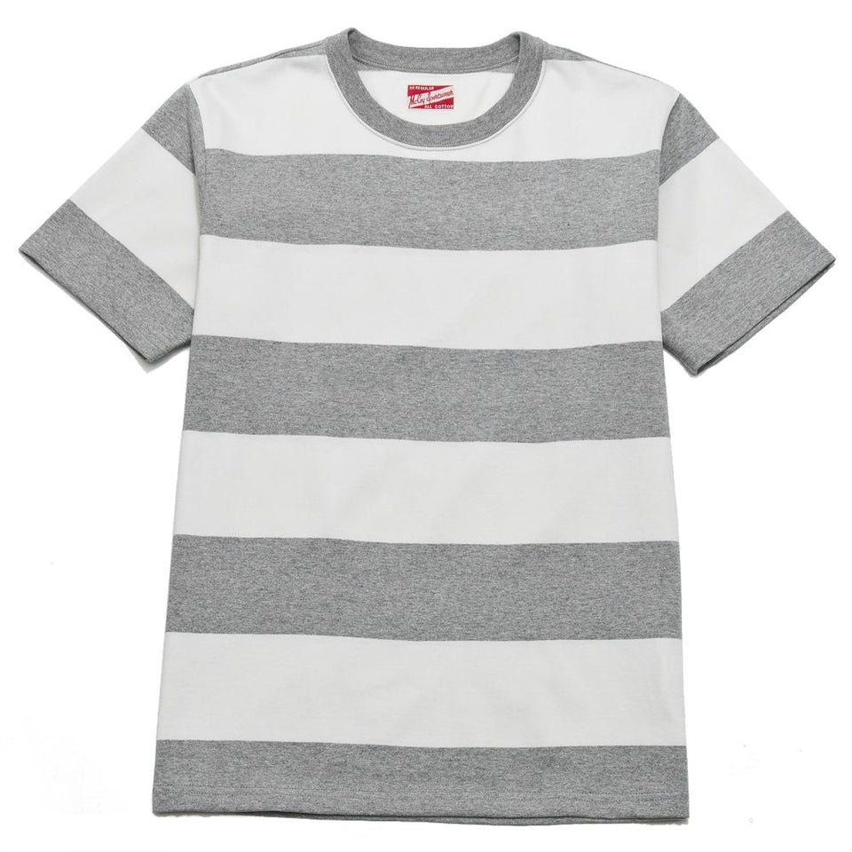 The Real McCoy's 1950's Striped Tee Grey at shoplostfound, front