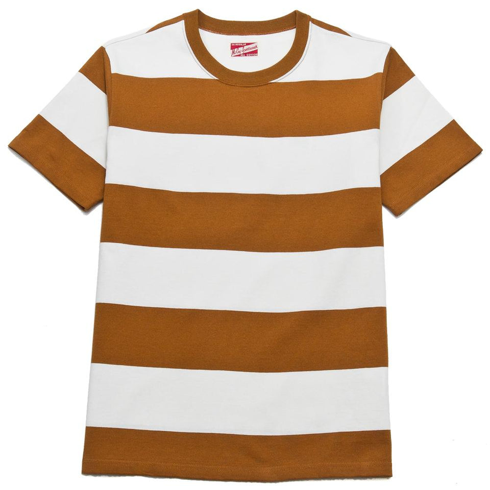 The Real McCoy's 1950's Striped Tee Mustard at shoplostfound, front