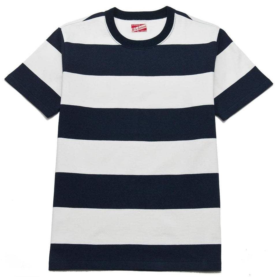 The Real McCoy's 1950's Striped Tee Navy at shoplostfound, front