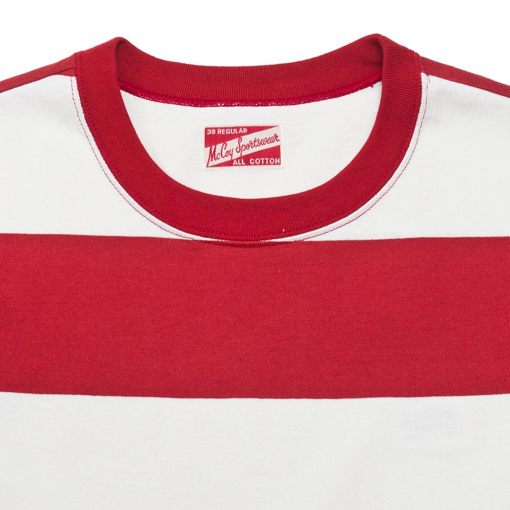 The Real McCoy's 1950's Striped Tee Red at shoplostfound, neck
