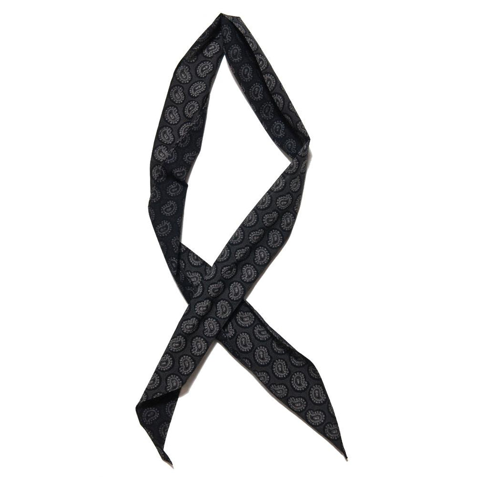The Real McCoy's Double Diamond Cotton Paisley Scarf Black MA18014 at shoplostfound, front