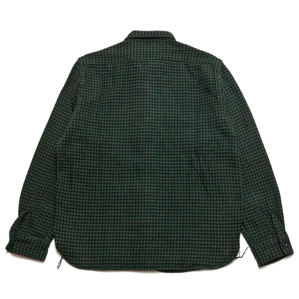The Real McCoy's Houndstooth Shirt Green/Black at shoplostfound, back