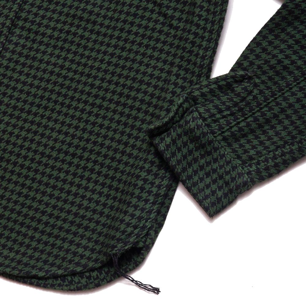 The Real McCoy's Houndstooth Shirt Green/Black at shoplostfound, cuff