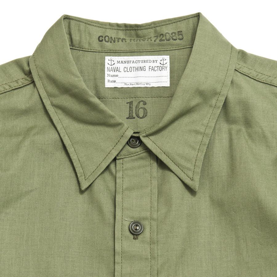 The Real McCoy's MS16005 N-3 Utility Shirt S/S at shoplostfound in Toronto, collar
