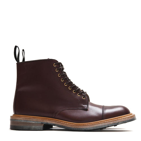 Tricker's * lost & found Burgundy Burnished Toe Cap Boot M7770 at shoplostfound in Toronto, product shot