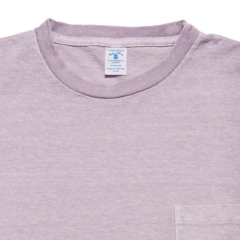 Velva Sheen Crew Neck Dyed Pocket T-Shirt Purple Grey at shoplostfound, front