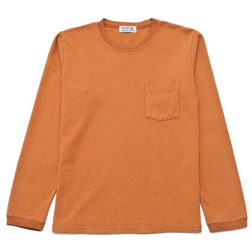 Velva Sheen Heavy oz. Long Sleeve Tee Amber Brown at shoplostfound, front