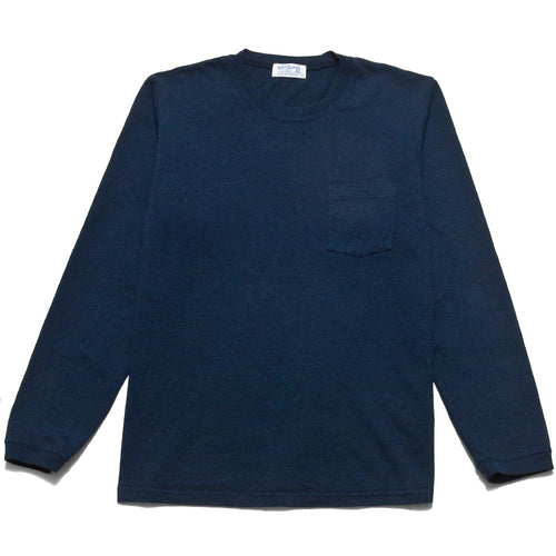 Velva Sheen Heavy oz. Long Sleeve Tee Navy at shoplostfound, front