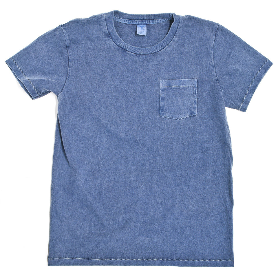 Velva Sheen Crew Neck Pocket T-Shirt Dyed Navy