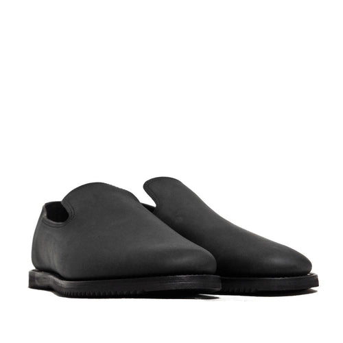 Viberg Black Matte Calf Slippers Mini Ripple at shoplostfound, 45