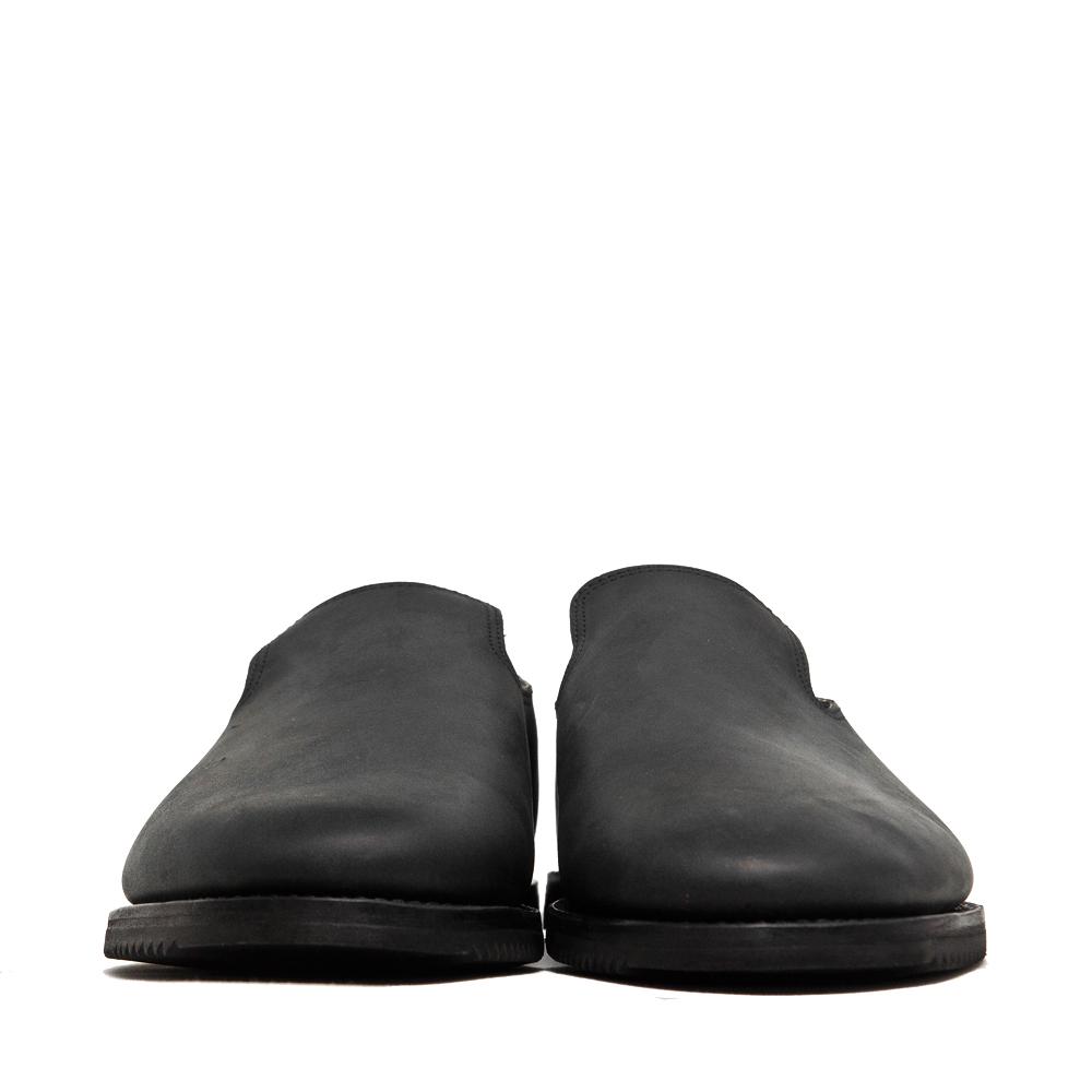 Viberg Black Matte Calf Slippers Mini Ripple at shoplostfound, front